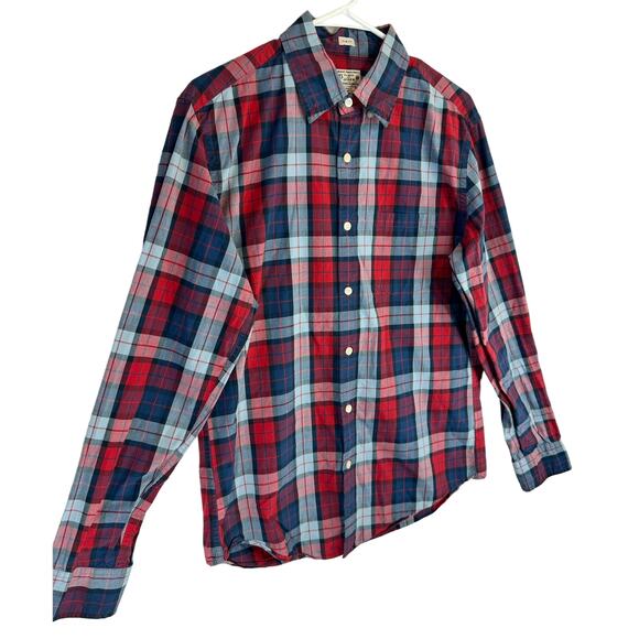 J Crew Quality Woven Shirt Mens Slim Fit Plaid Long Sleeve Button Down size M - Picture 2 of 5